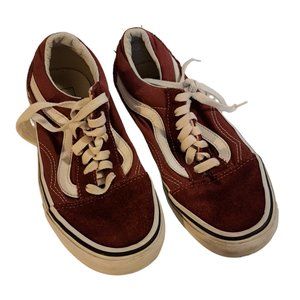 Women's size 6 old skool burgundy lace up suede shoes